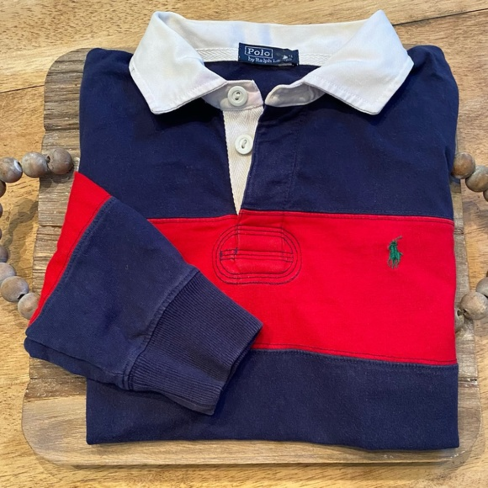 Polo by Ralph Lauren Boy’s (see‎ pics for measurements) Blue/Red Striped Rugby